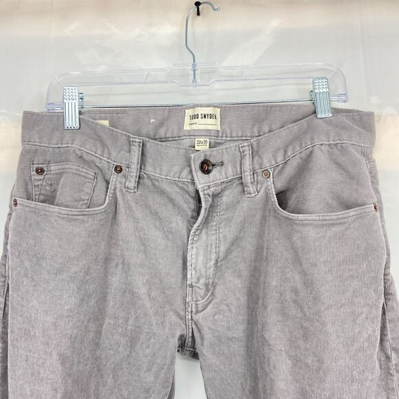 Todd Synder Men 32x30 Corduroy Pants Slim Fit Leg Slate Gray Casual Everyday - Picture 3 of 12